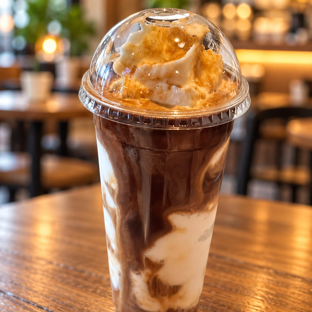 Coconut Smoothie with Saigonese Black Coffee.