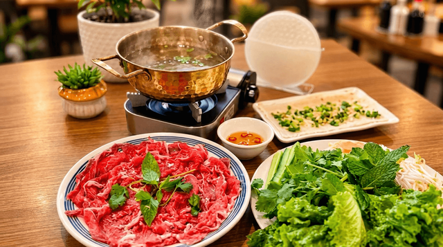 Vietnamese Vinegar Hot Pot with Beef – Bò Nhúng Dấm.