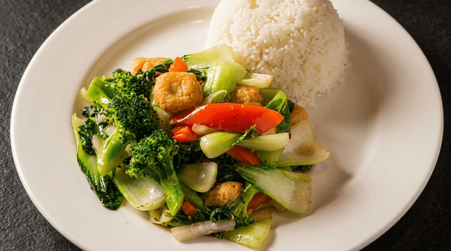 Stir-Fried Mixed Vegetable with Tofu.